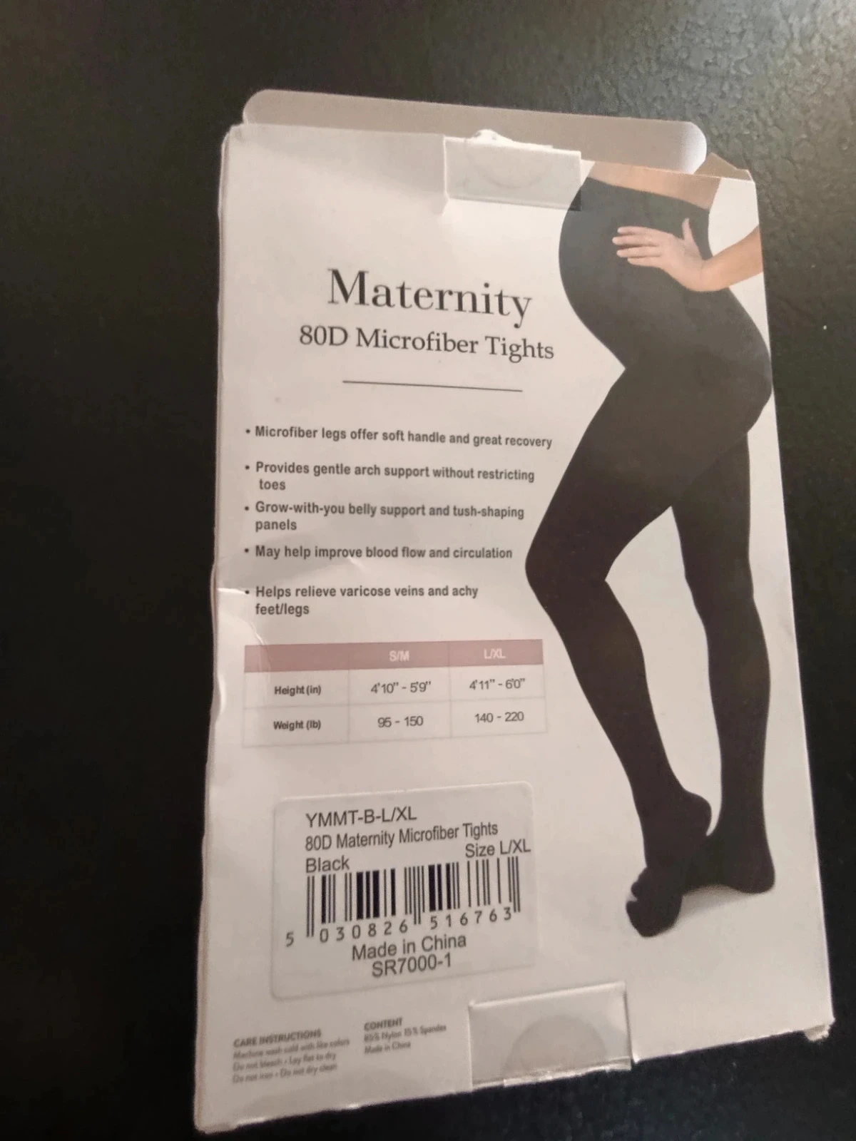 Collant de embarazo 80D negro – Microfibra – Talla L/XL – Nuevo – photo 2
